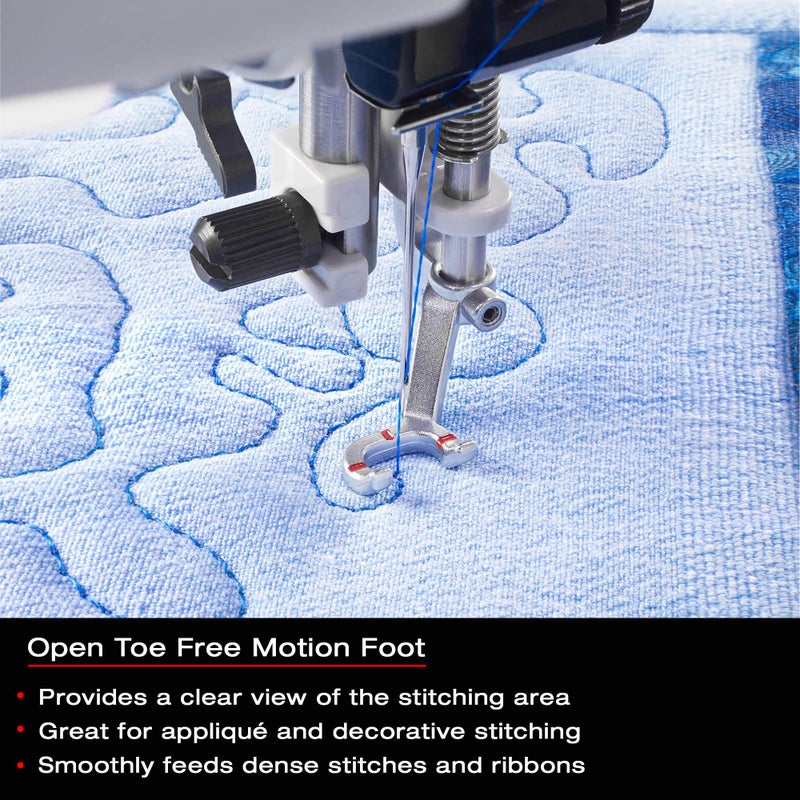 سينجر طقم قدم ضغط اللحف من سينجر | تتضمن قدم تغذية متساوية، قدم ربع بوصة مع دليل وقدم مفتوحة بدون حركة عند الأصابع | مثالية لخياطة اللحف الدقيقة والخياطة متعددة الطبقات | تناسب ماكينات الخياطة سينجر - Image 2